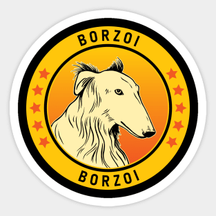 Borzoi Dog Portrait Sticker